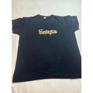 Anvil SAINTS Youth/Boy L Black Pre-Shrunk Crewneck Short Sleeve Pullover T-Shirt